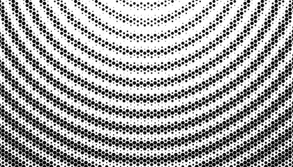 Poster - black and white smooth transition of halftone hexagon pattern with radial effect. fully editable vec
