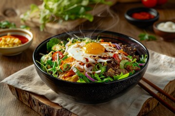 Wall Mural - Traditional Korean dish bibimbap salad