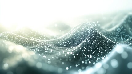 Poster - internet concept, showcasing an array of luminous dots and lines forming a complex web on a pristine white background.