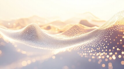 Poster - internet concept, showcasing an array of luminous dots and lines forming a complex web on a pristine white background.
