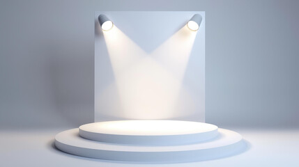 Wall Mural - a sleek studio setup featuring dynamic spotlights, creating an ideal backdrop for photography and vi