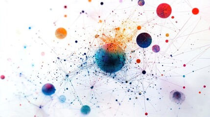 Poster - computing with intricate geometric patterns and luminous nodes, symbolizing data transmission through a quantum internet.