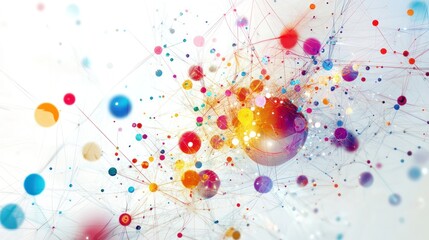 Poster - computing with intricate geometric patterns and luminous nodes, symbolizing data transmission through a quantum internet.