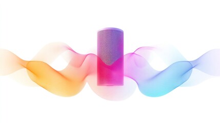 Poster - The design features stunning flowing lines and a mix of soft colors that reflect advanced technology and sound innovation.