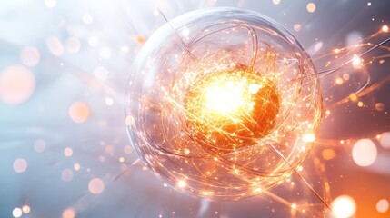 Fototapete - a colorful, swirling quantum dimension with an intense fireball in the center,