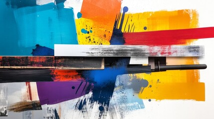 Poster - Creative art composition urban studio abstract design colorful environment close-up view modern concept for visual impact