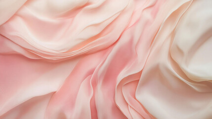 Poster - Soft, flowing fabric in pastel pink tones 