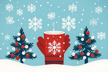 Poster - Christmas design elements, vector set happy merry christmas snowman card Christmas decorative banner with funny Santa Claus, nutcracker, locomotive and gift boxes and many others. Christmas and happy