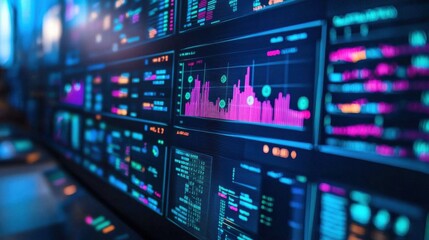Poster - Abstract Data Visualization with Colorful Charts and Graphs