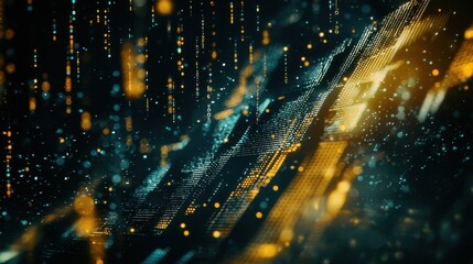 Poster - Digital Data Flow with Bright Binary Elements