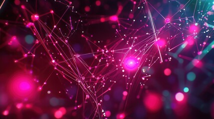 Poster - Abstract Network Connections in Vibrant Colors
