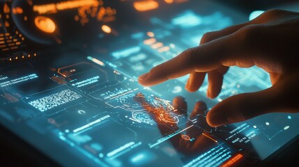 Poster - High-Tech Control Interface with Touch Interaction