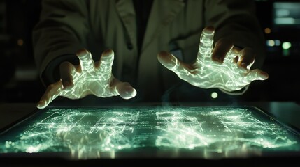 Poster - Interactive Holographic Interface with Hands Touching Screen
