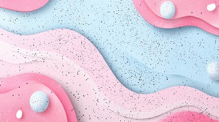 Poster - Create minimalist background with abstract paper cut shapes digital art clean aesthetic soft colors modern design concept