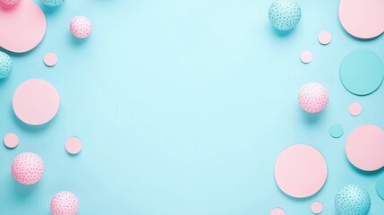 Poster - Creative design showcase studio space digital art minimalist atmosphere overhead view abstract paper cut shapes