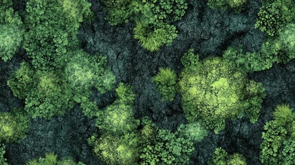 Wall Mural - Exploring spongy moss textures on stone surfaces in nature close-up view for scenic photography