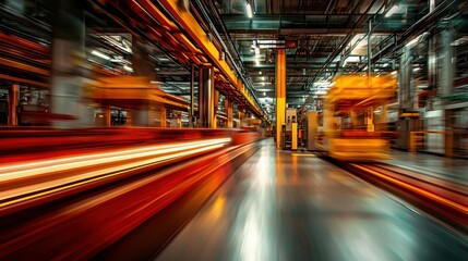Poster - Fast-moving conveyor systems production plant floor industrial environment dynamic viewpoint manufacturing concept
