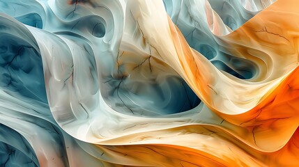 Poster - abstract background with flowing curves and swirls, digital art with a vibrant color scheme.