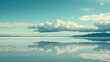 © ArpPSIqee - A breathtaking view of the Salar de Uyuni salt flats in Bolivia, with a mirror-like reflection of the sky creating an infinite horizon, Salt flats scene