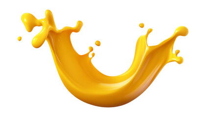 Wall Mural - melted splash cheese dripping 3d render icon isolated on transparent background cutout