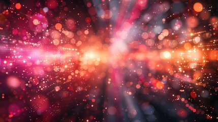 Poster - Brilliant bursts of color blend together, showcasing a dynamic mix of reds, oranges, and pinks. This captivating display of light creates a mesmerizing atmosphere, highlighting vibrant details.