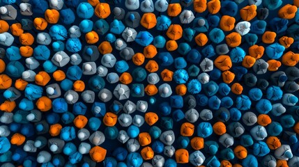 Poster - A vibrant assortment of cotton swabs in various colors, including orange, blue, and gray, is displayed against a dark background, showcasing creativity and visual appeal in the arrangement.