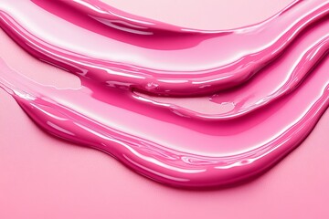 Poster - Pink paint flows smoothly over a pastel surface creating a vibrant and artistic effect during a creative session. Generative AI