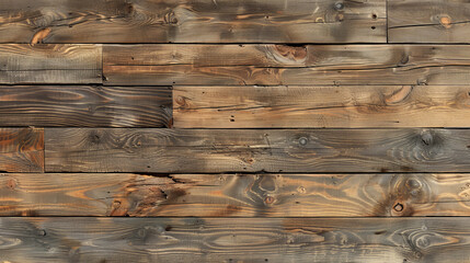 Poster - The surface showcases an arrangement of wooden planks, highlighting a blend of dark and light tones with distinctive grain patterns. The rustic style suggests a warm, inviting ambiance.