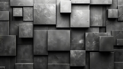 Poster - A composition of various black geometric shapes creates a modern and abstract aesthetic. The textures and dimensions of the pieces enhance the overall visual appeal and invite exploration.
