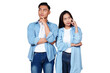 © panadesignteam - Asian man and woman thinking isolated transparent