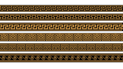 Seamless Greek classic ornament
and pattern for border and frame vector set