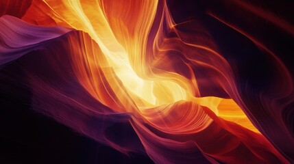 Poster - A surreal image of intricate slot canyons illuminated by shafts of sunlight in the American Southwest, Southwest slot canyon scene, Surreal style