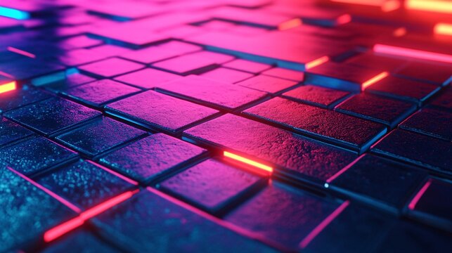 Broken grid pattern with bold colors