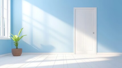 Poster - texture background blue wall showing soft, smooth texture background ideal for calm, minimalist designs.