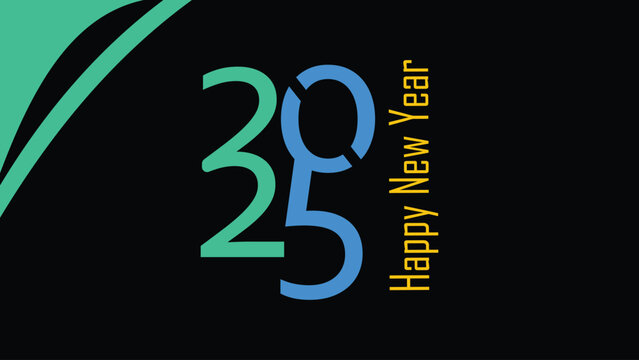 Happy New Year 2025 typography