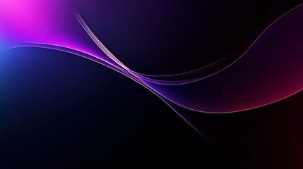 Fototapete - Abstract Dark Background with Glowing Purple and Blue Lines