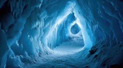 Poster - An awe-inspiring view of the ice caves in the Franz Josef Glacier, New Zealand, Glacier scene