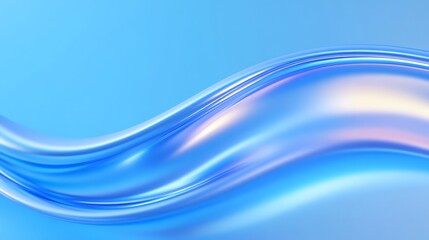 Fototapete - Abstract Blue and White Wave with Gradient Lighting