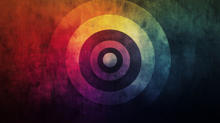Aufkleber - Colorful concentric circles creating target on grunge background