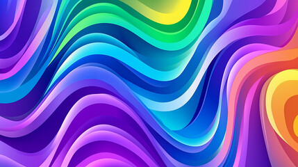 Poster - Colorful wavy lines creating a vibrant abstract background