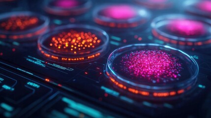 Poster - Scientific experiment laboratory digital images futuristic close-up biotech research