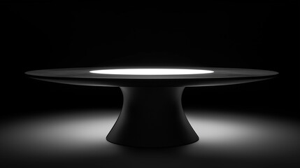 Aufkleber - Modern oval table illuminating dark room with built-in light