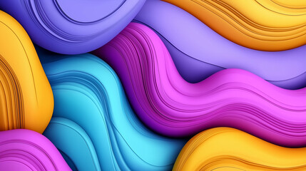 Poster - Colorful abstract waves flowing and creating a stunning visual design
