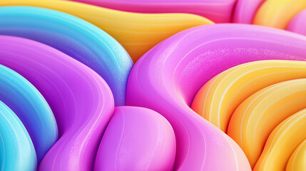 Poster - Smooth, colorful lines flowing and creating a wavy, abstract pattern