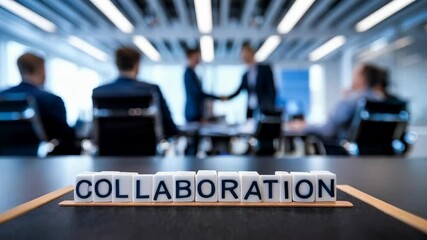 Poster - A business meeting emphasizing collaboration, with a focus on teamwork and partnership.