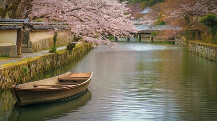 Poster - An enchanting view of the cherry blossoms in full bloom along the Philosopher鈥檚 Path in Kyoto, Japan, Cherry blossoms scene