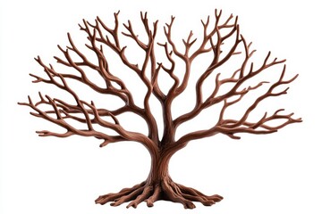 Poster - Illustration of a bare winter tree with spreading branches, set against a plain white background