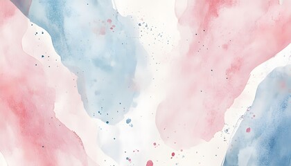 Wall Mural - Abstract Watercolor Painting with Pink and Blue Hues