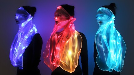 Leinwandbilder - Illuminate your world discover the artistic fusion of light and fabric in modern fashion innovations