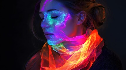 Poster - Illuminate your creativity discover the art of vibrant light and color with stunning visuals in portrait photography